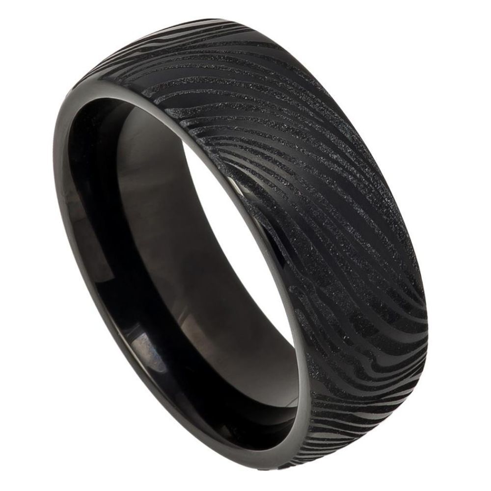 Men’s Damascus-Style Wedding Band – 8mm