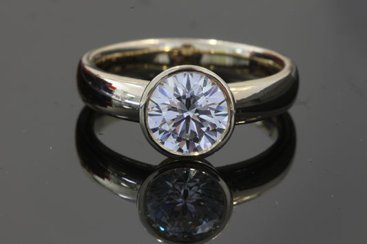 1.53ct Lab-Grown Diamond Bezel-Set Ring in 14K Yellow Gold