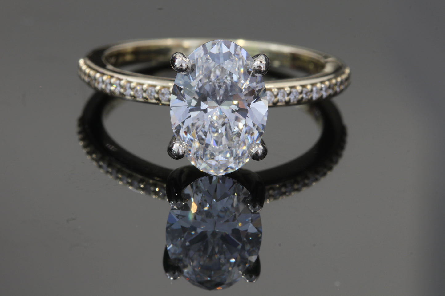 2.31ct Oval Accentred Lab Engagement ring
