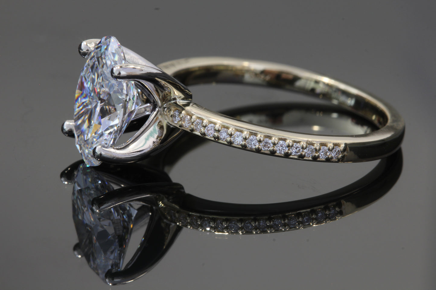 2.31ct Oval Accentred Lab Engagement ring
