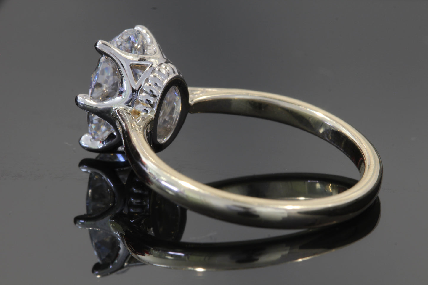 2.30 ct Lab basket oval engagement ring