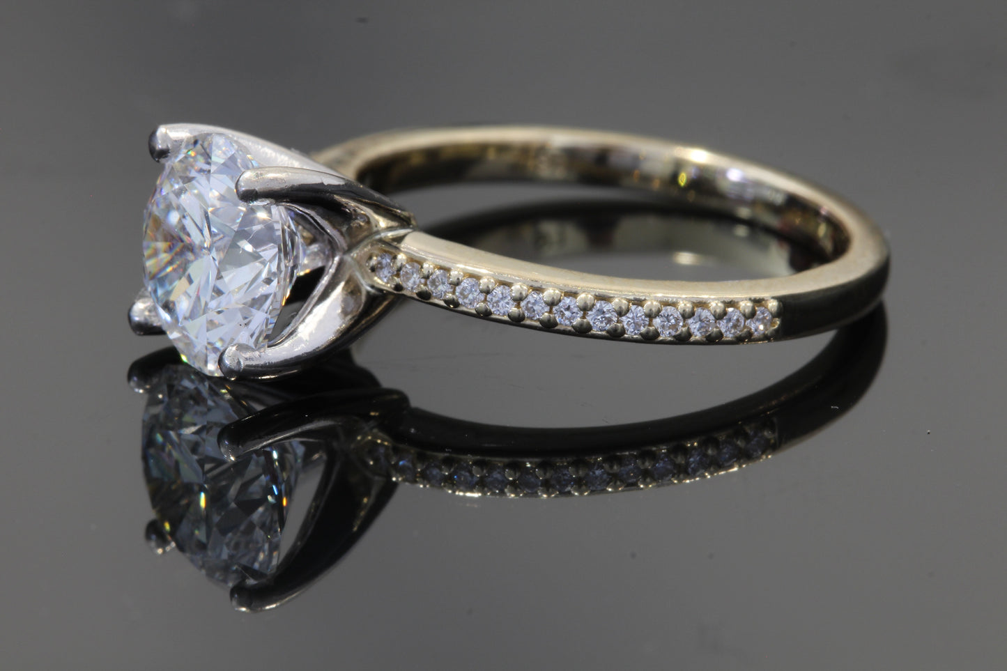 2.22ct lab accented engagement ring