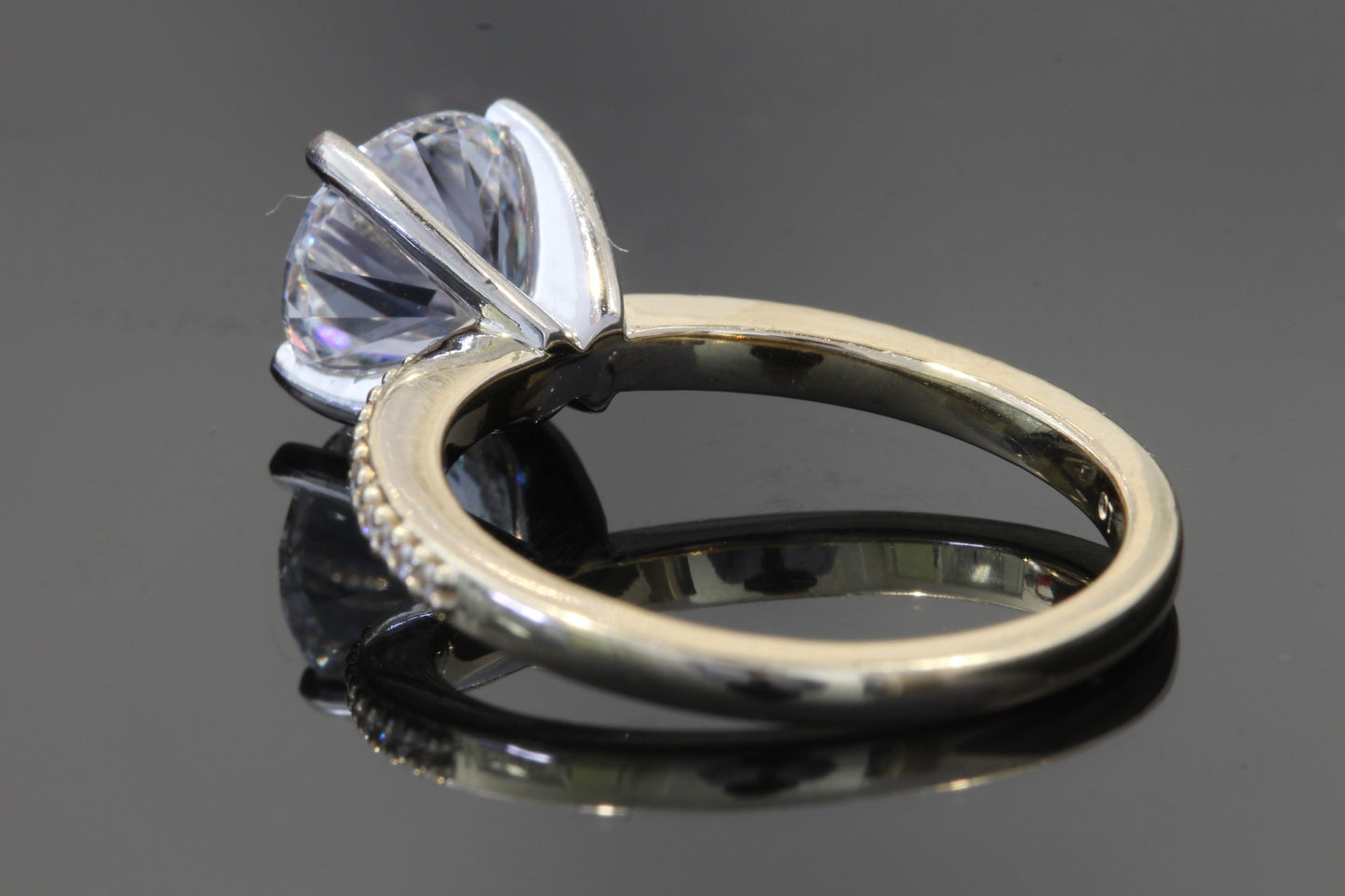 2.22ct lab accented engagement ring