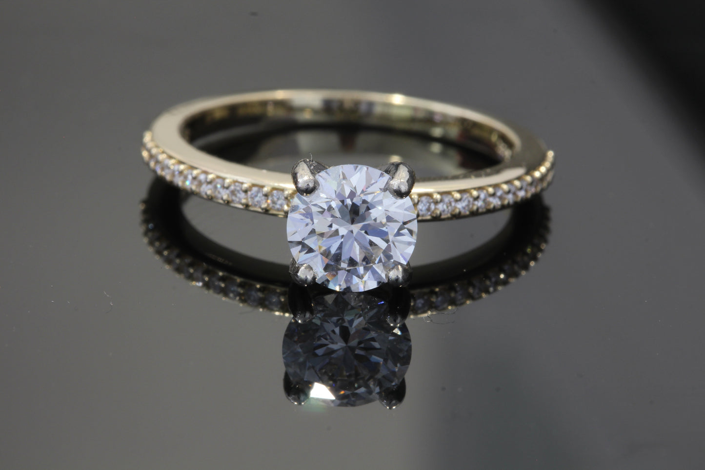 1.05ct Lab accented engagement ring