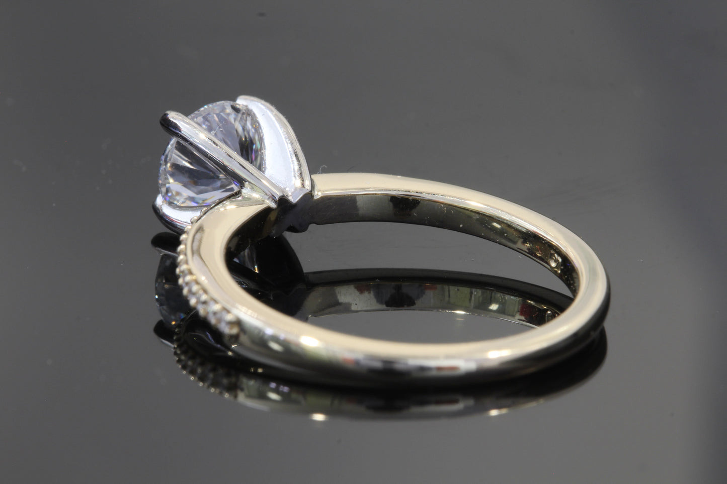 1.05ct Lab accented engagement ring