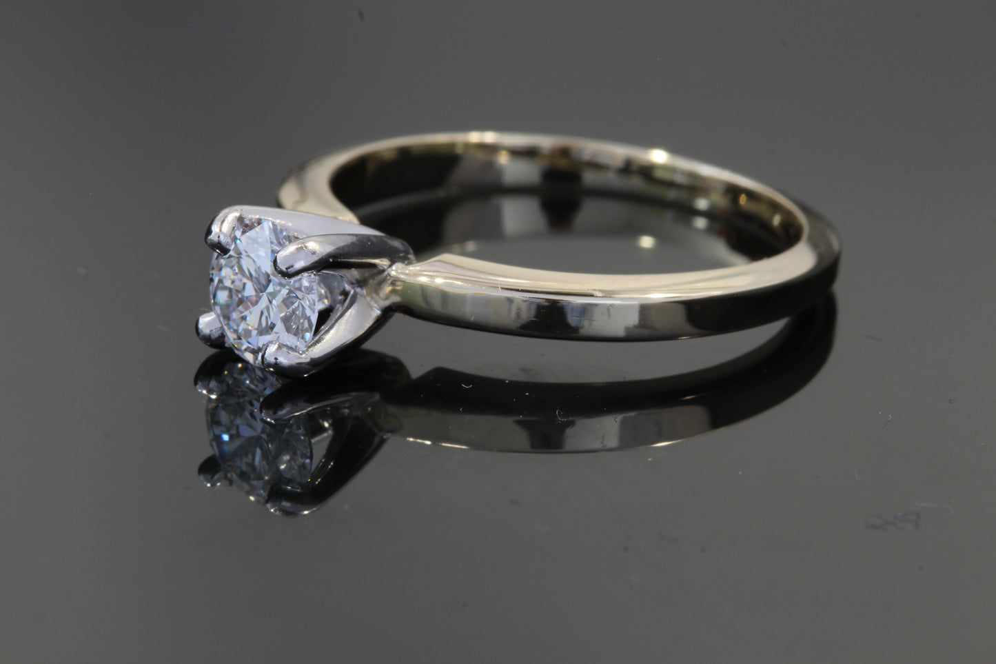 14K Yellow Gold & Platinum Solitaire Engagement Ring .52ct Diamond