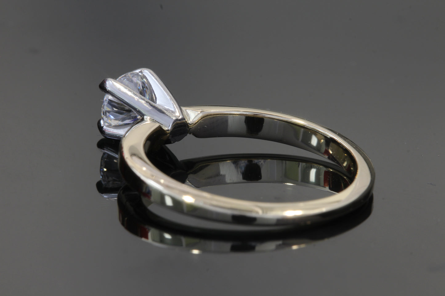 14K Yellow Gold & Platinum Solitaire Engagement Ring .52ct Diamond