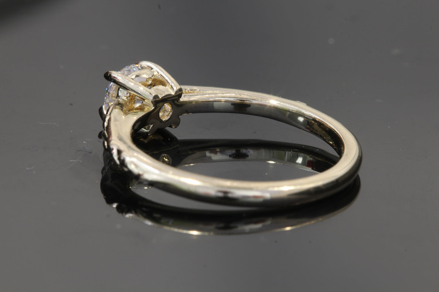 Floral Insired Lab Engagmet Ring