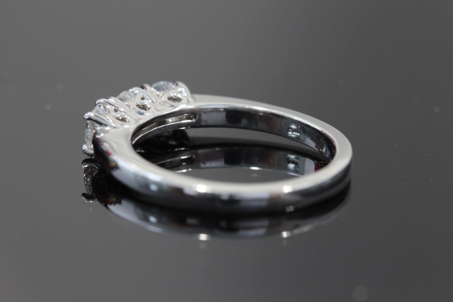 14k lab diamond three stone ring