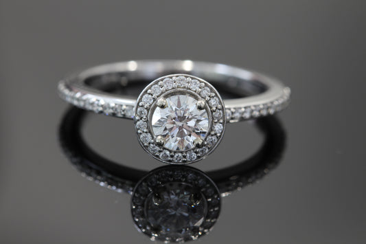 14k diamond halo engagement ring