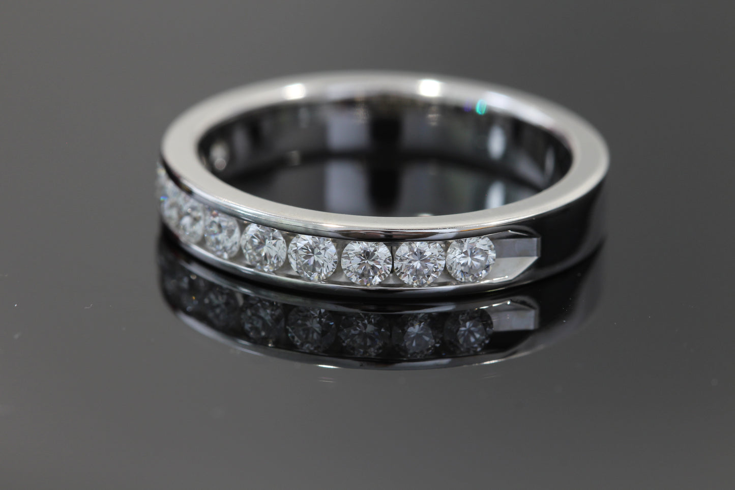 14k white gold diamond band 0.50 carat