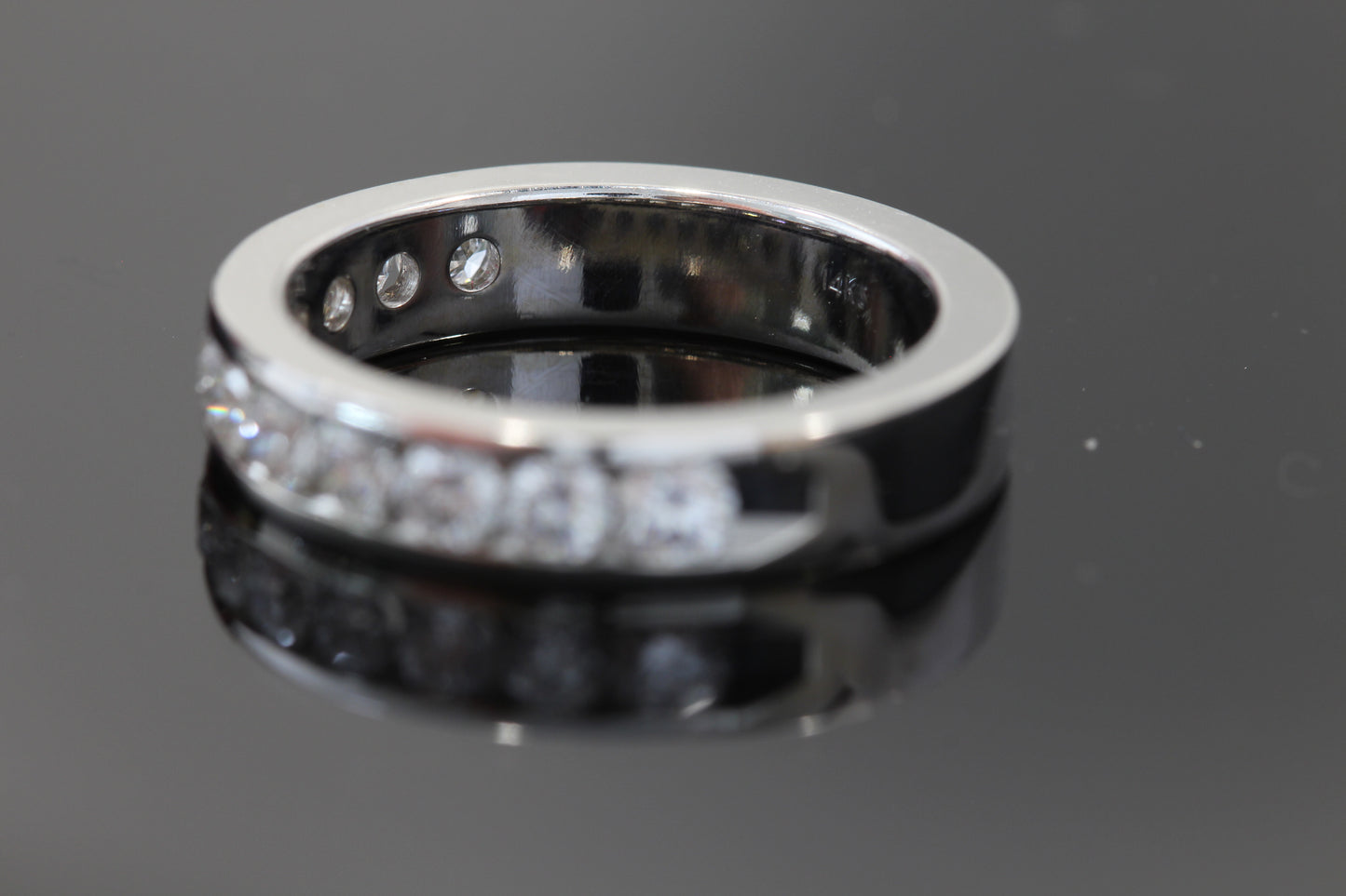 14k white gold diamond band 1.00 carat