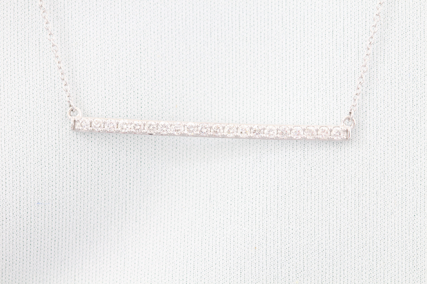 14k diamond bar necklace