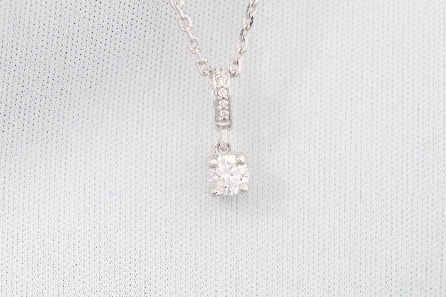 14k Lab diamond pendant