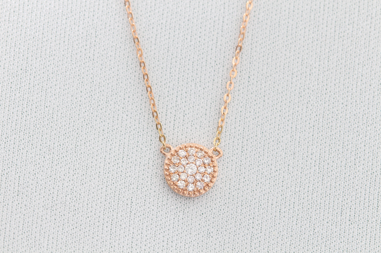 10k diamond necklace yellow or rose gold