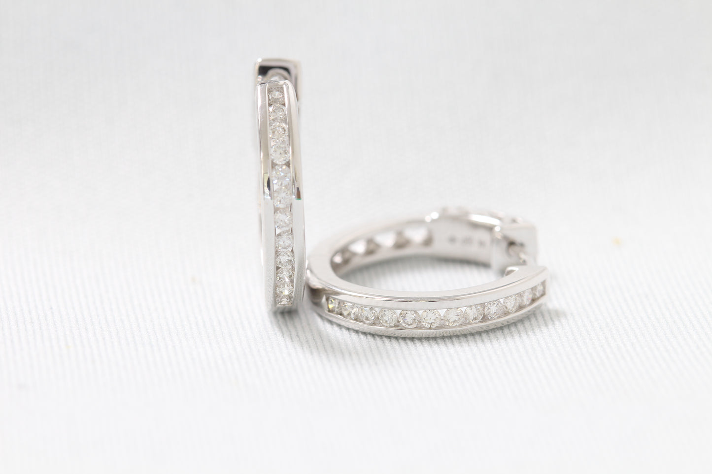 14k diamond hoop earrings