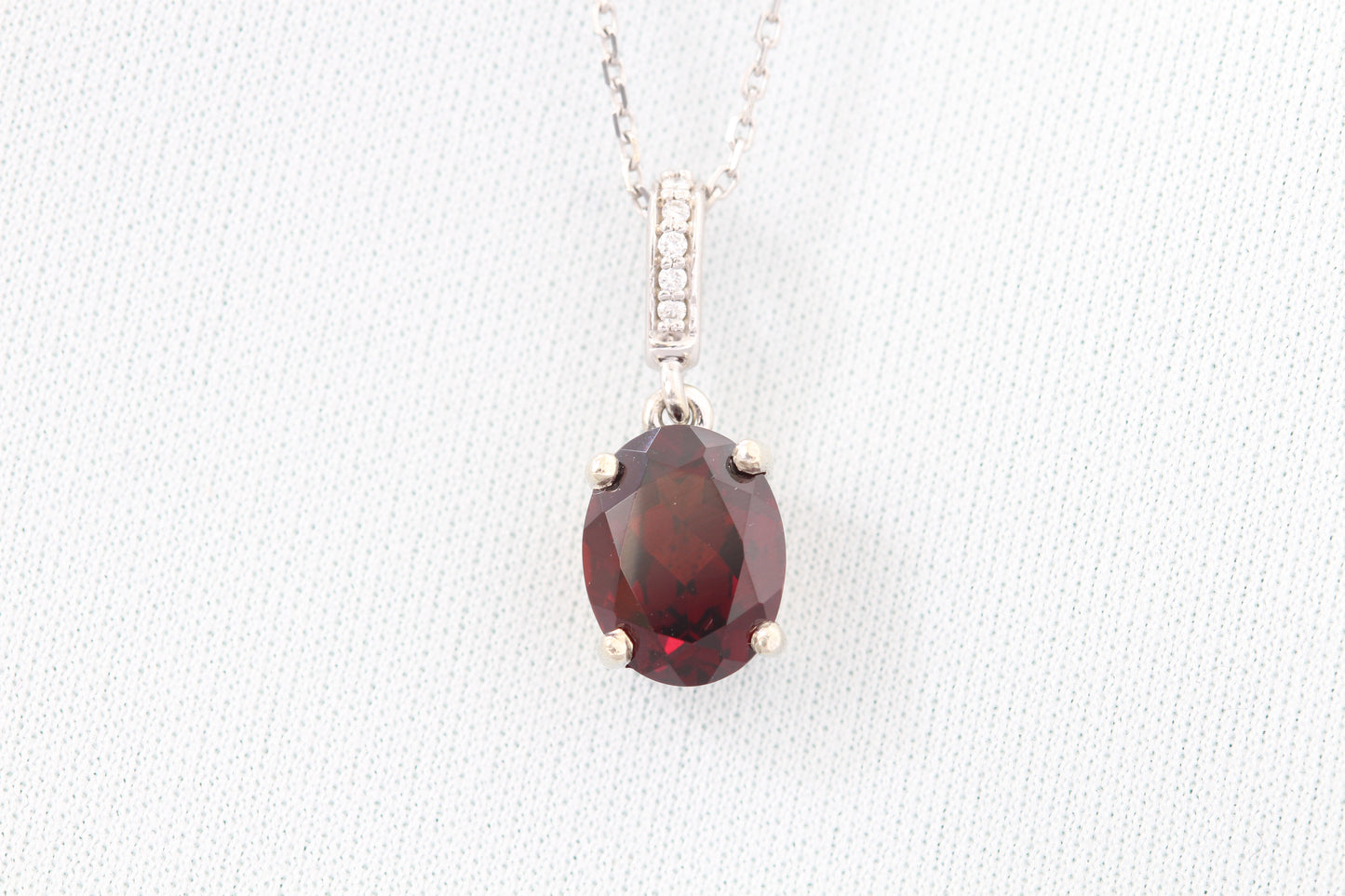 14k gold garnet and diamond necklace