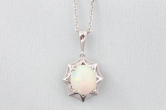 14k Ethiopian opal necklace