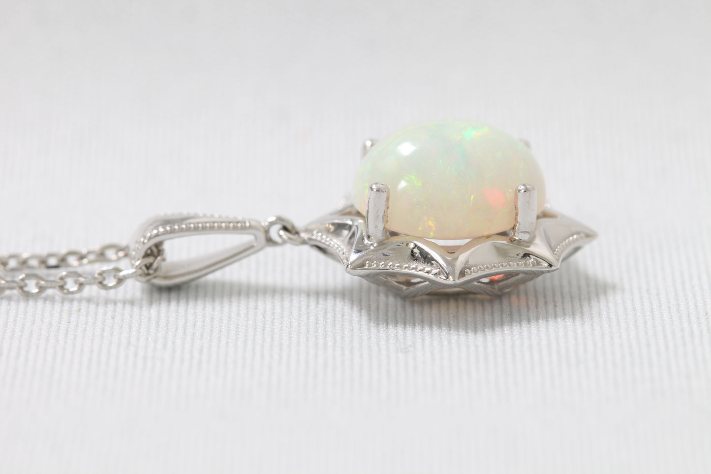 14k Ethiopian opal necklace