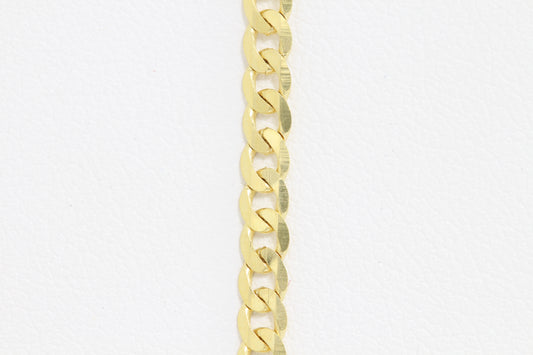 10k solid link open curb bracelet with lobster clasp