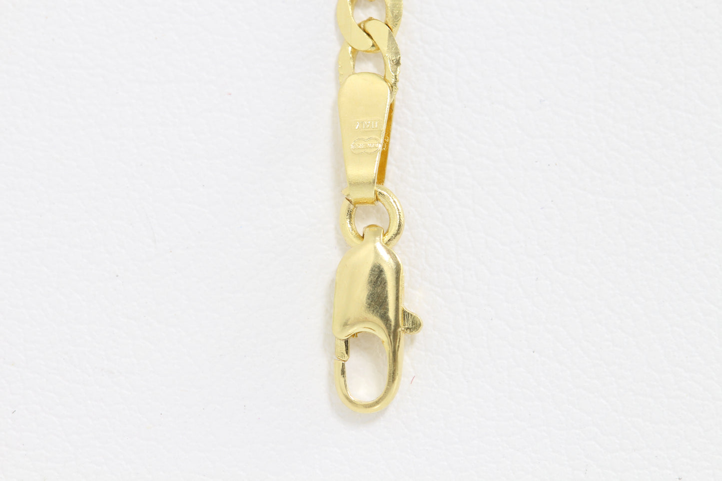 10k solid link open curb bracelet with lobster clasp