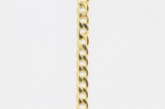 10k gold solid link open curb bracelet with lobster clasp
