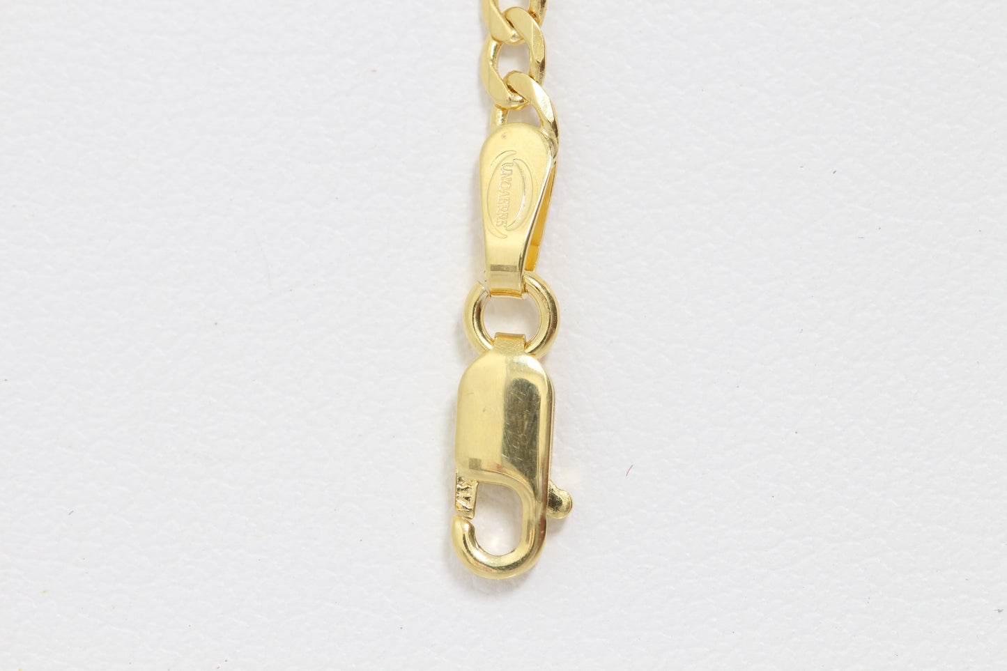 10k gold solid link open curb bracelet with lobster clasp