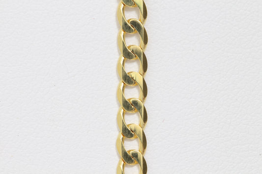 10k gold solid link open curb bracelet with lobster clasp