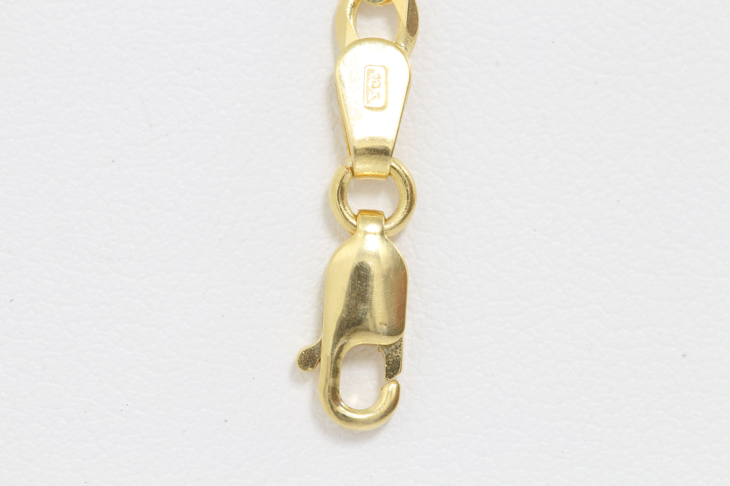 10k gold solid link open curb bracelet with lobster clasp