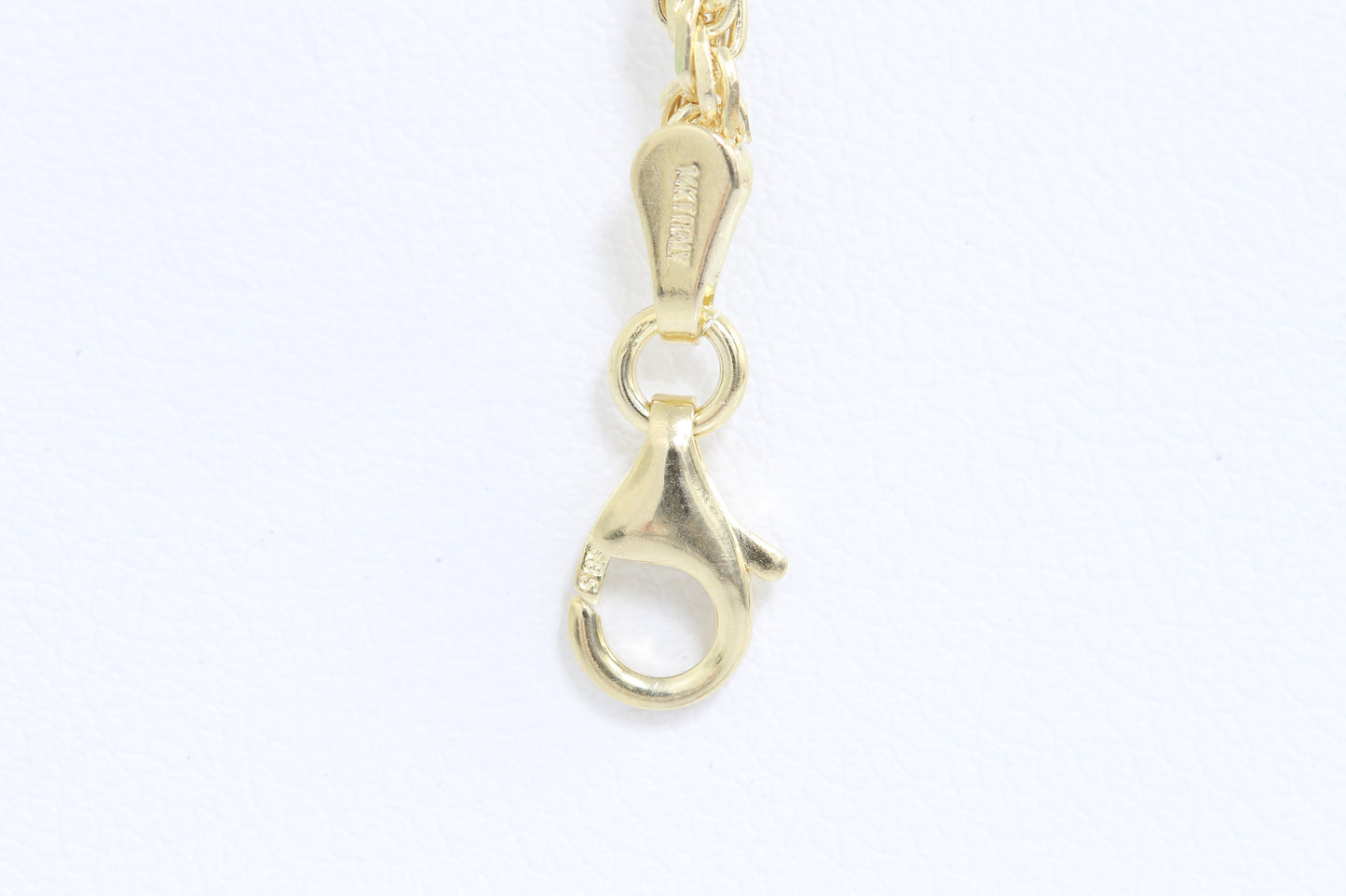 14k gold solid rope chain with lobster clasp