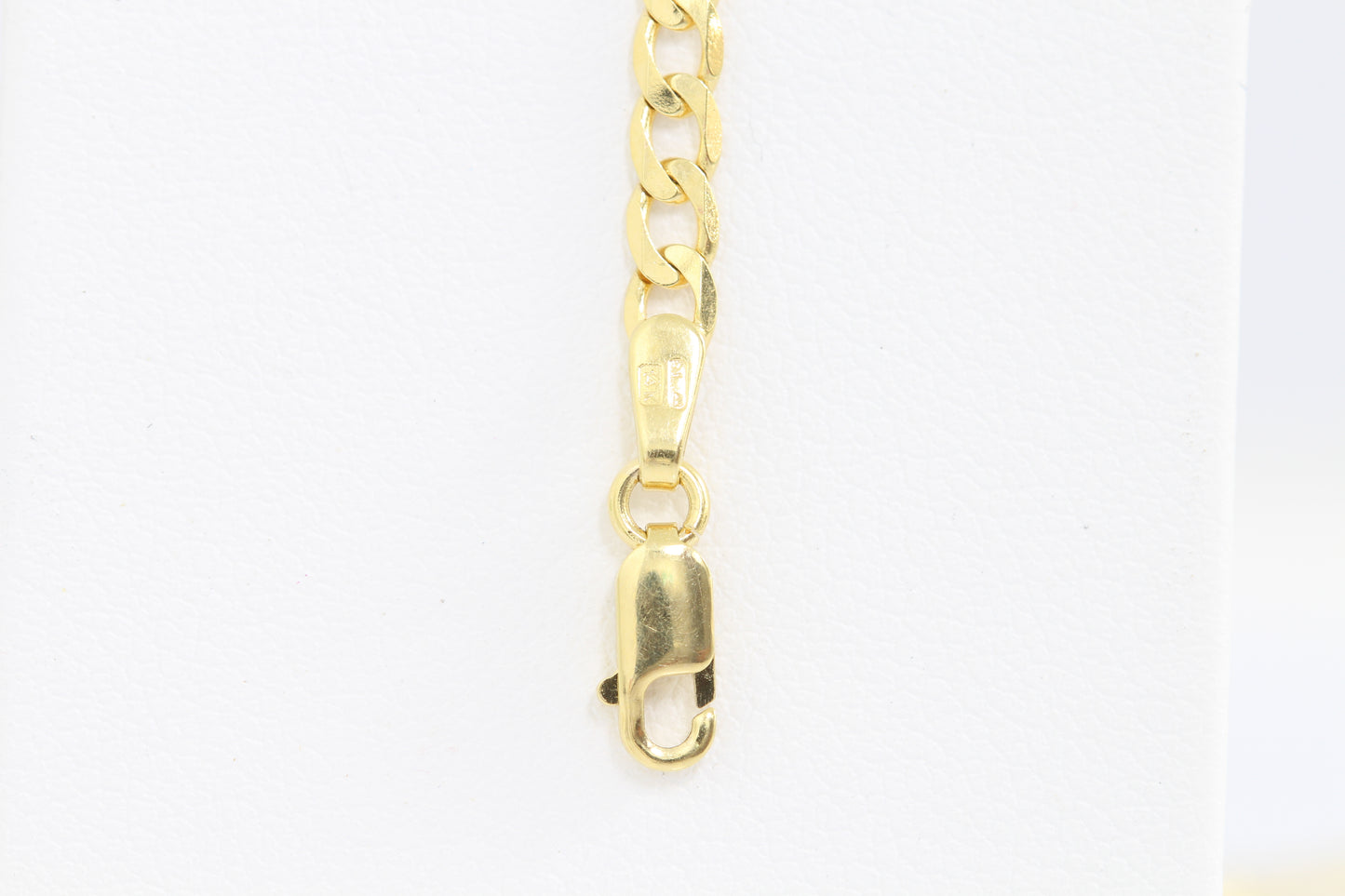 10k solid link open curb chain with lobster clasp