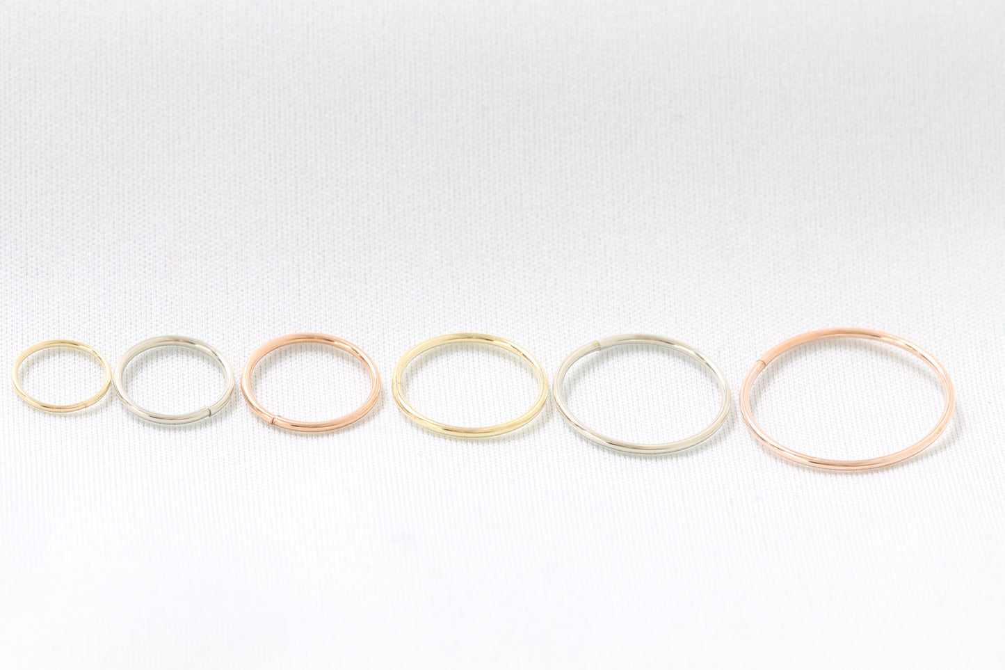 10k hoop earrings sleepers white and yellow gold.