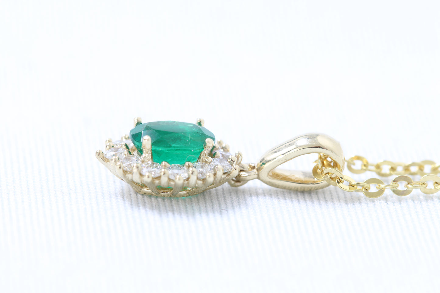 14k Emerald and diamond necklace