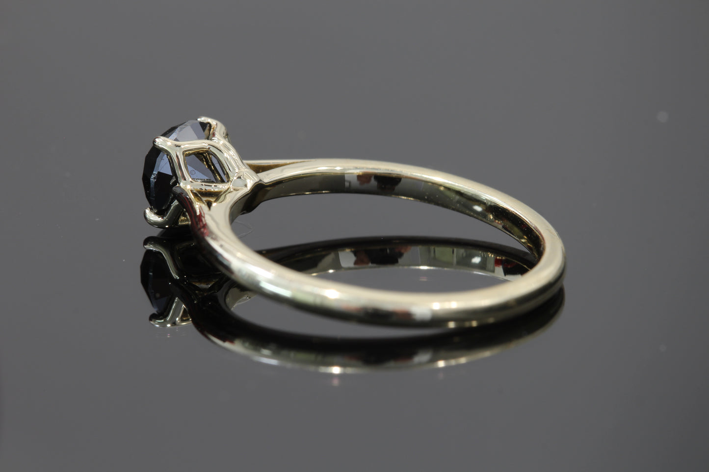 14k Black diamond ring
