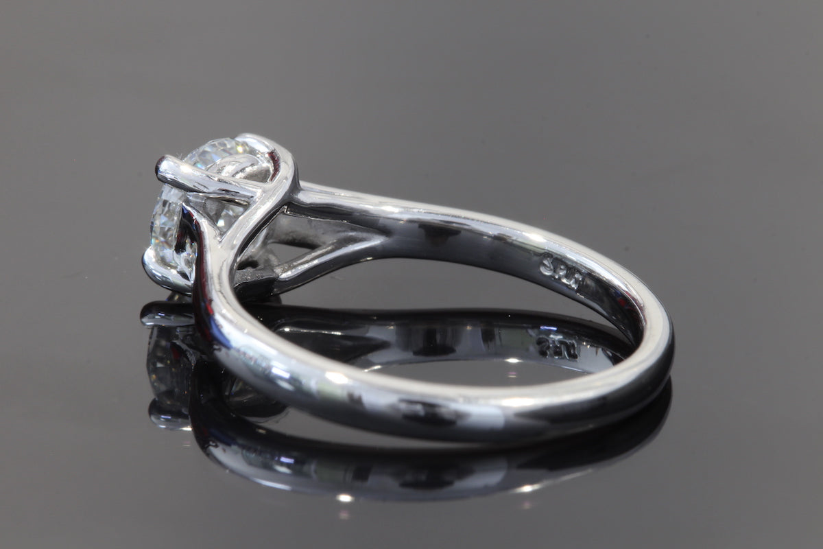 Platinum lab diamond solitaire ring