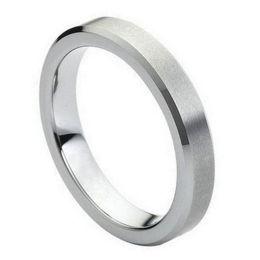 Tungsten Wedding Band – 4mm Chamfered Edge