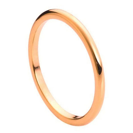 2mm Tungsten Ring – High Polished Rose Gold Finish