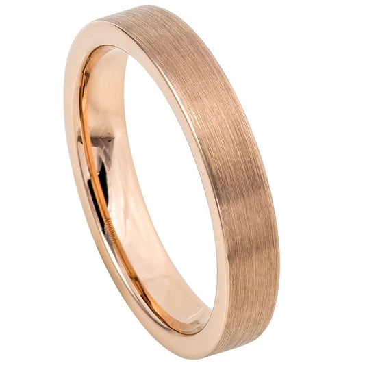 Rose Gold Tungsten Wedding Band – 4mm Square Edge