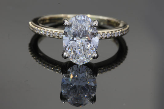 2.31ct Oval Accentred Lab Engagement ring