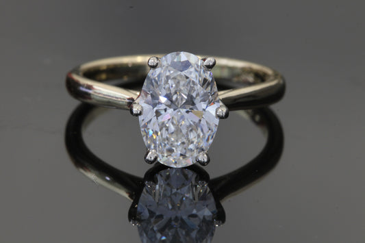 2.30 ct Lab basket oval engagement ring