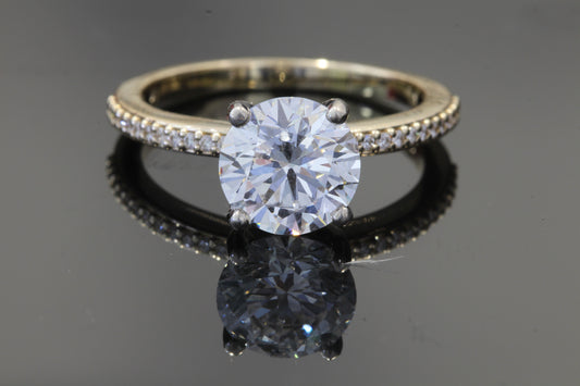 2.22ct lab accented engagement ring