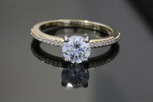 1.05ct Lab accented engagement ring