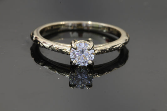 Floral Insired Lab Engagmet Ring