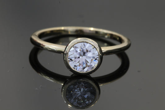 14k Yellow Gold Bezel-Set Lab Diamond Ring