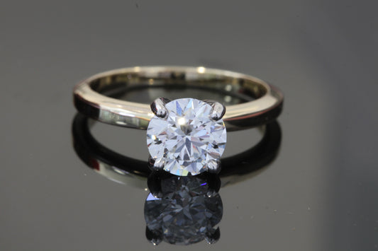 14K Yellow Gold with Platinum Claws – 1.50ct F VS1 Lab-Grown Diamond