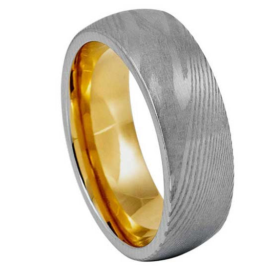 Men’s Damascus-Style Wedding Band – 8mm