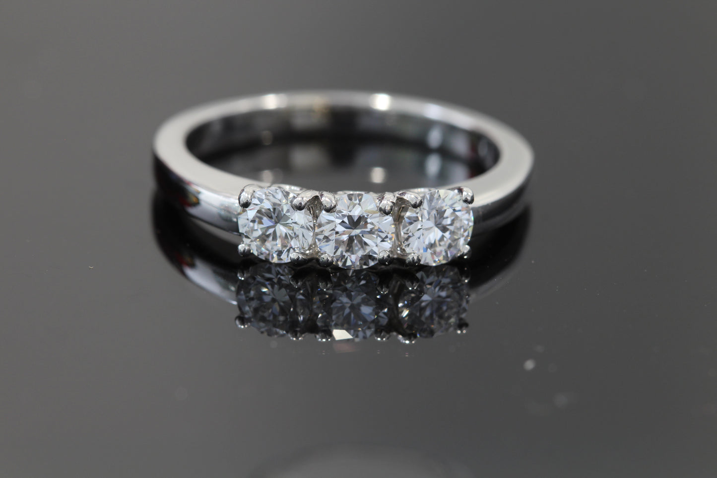 14k lab diamond three stone ring