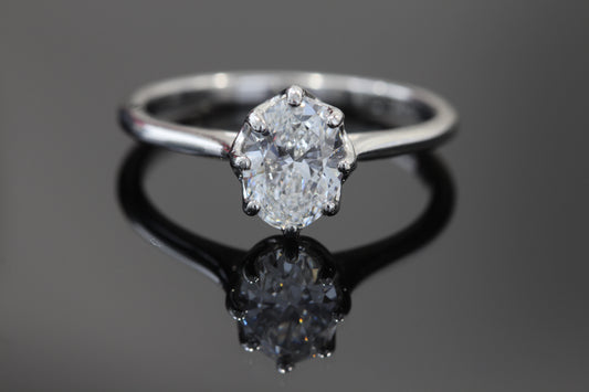 Platinum lab diamond engagement ring