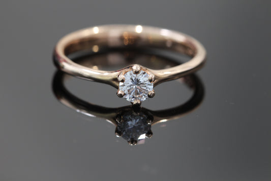 14k rose diamond engagement ring