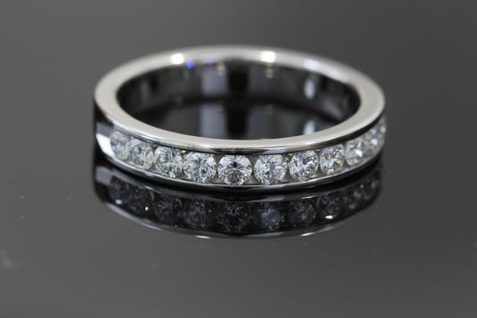 14k white gold diamond band 0.50 carat